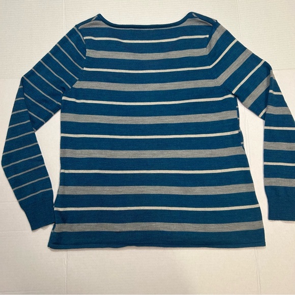 Smartwool Women's Split Stripe Sweater, V Neck, Medium, Merino Wool Blend - Picture 2 of 8